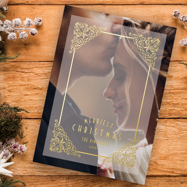 Vintager Geblüht Vellumeffekt Folieneinladung (Von Creator hochgeladen)