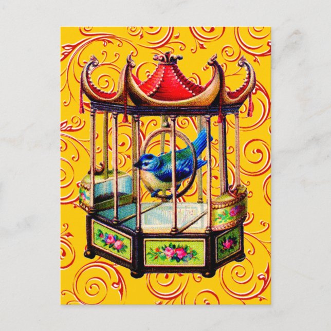 Vintager Geburtskäfig Postkarte (Vorderseite)