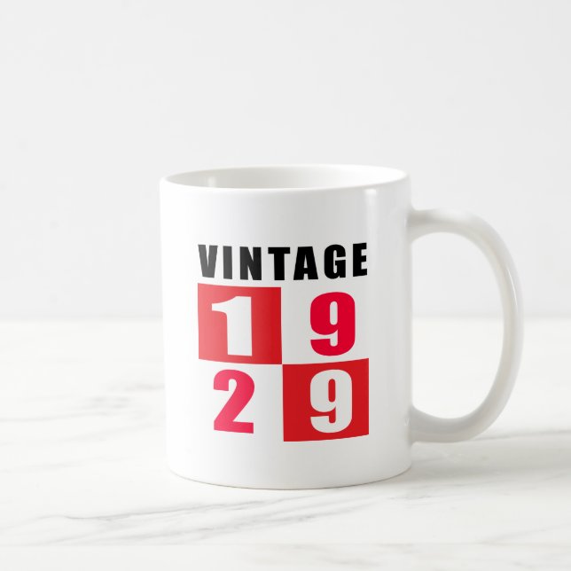 Vintager Geburtstag 1929 Kaffeetasse (Rechts)