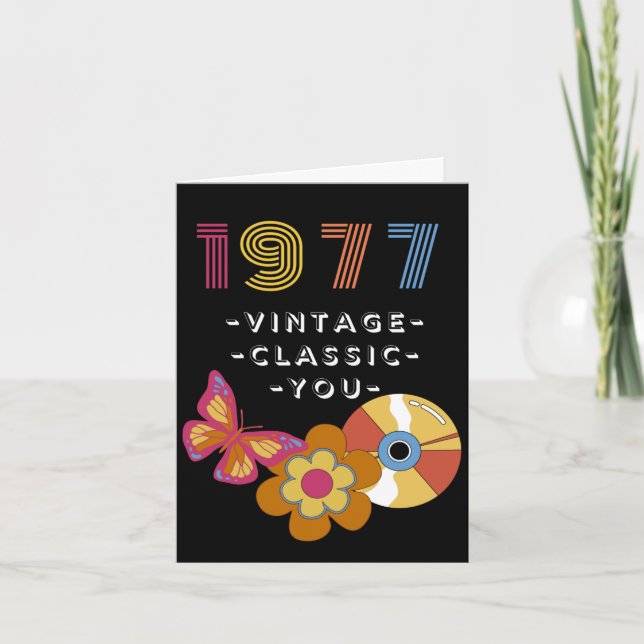Vintager Geburtstag 1977 Retro-Design für Freunde Karte (Vorderseite)