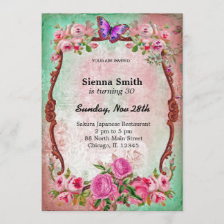 Vintager Geburtstag Einladung