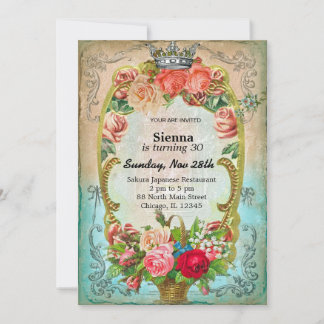 Vintager Geburtstag Einladung