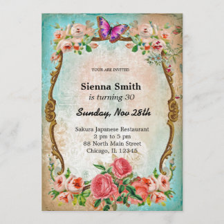 Vintager Geburtstag Einladung