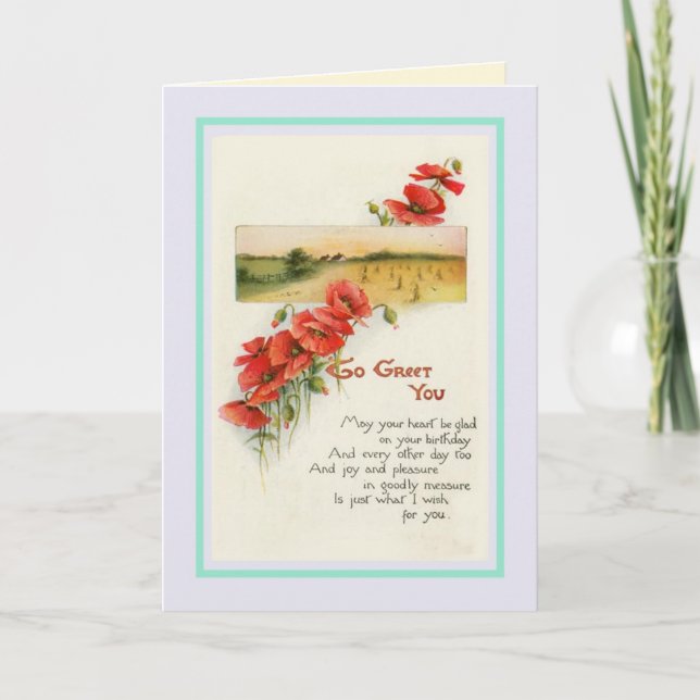 Vintager Geburtstag Karte (Vorderseite)