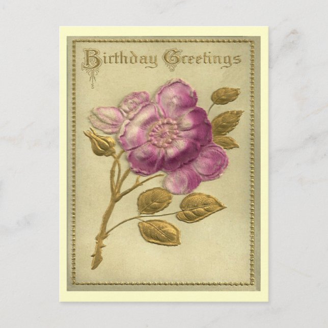 Vintager Geburtstag Postkarte (Vorderseite)