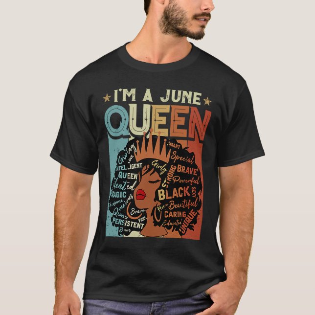 Vintager Geburtstag Schwarzgeschichte Afrikanerin  T-Shirt (Vorderseite)