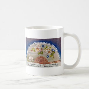 Vintager Geburtstag Swan Blue Postcard Kaffeetasse