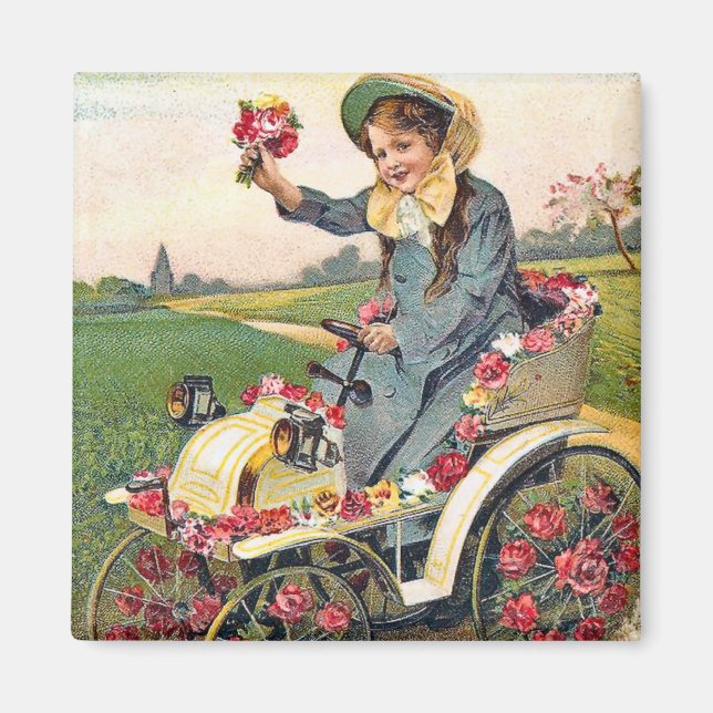 Vintager Geburtstagsgruß Magnet (Vorne)