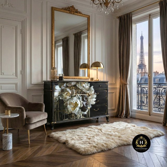 Vintager Geburtszettel mit floraler Entkundung Seidenpapier (Von Creator hochgeladen)