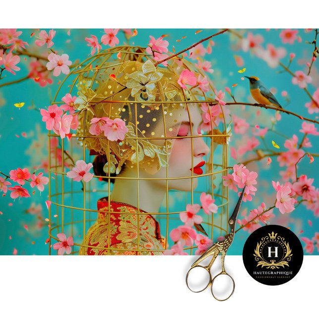 Vintager Geburtszettel mit floraler Entkundung Seidenpapier (Von Creator hochgeladen)