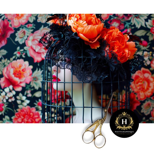 Vintager Geburtszettel mit floraler Entkundung Seidenpapier (Von Creator hochgeladen)