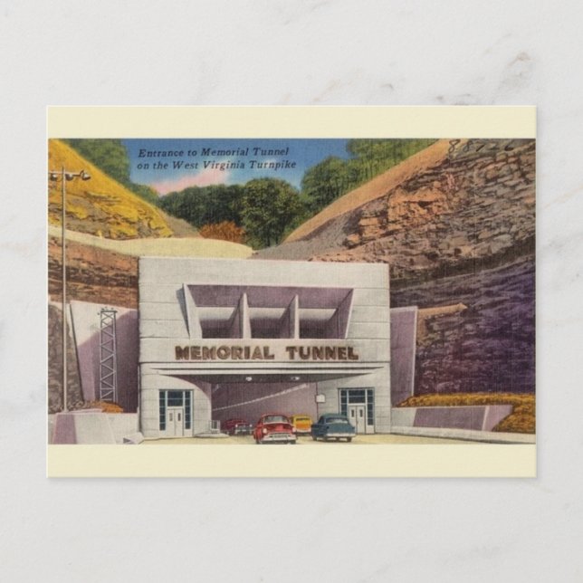 Vintager Gedächtnistunnel WV Turnpike Postkarte (Vorderseite)