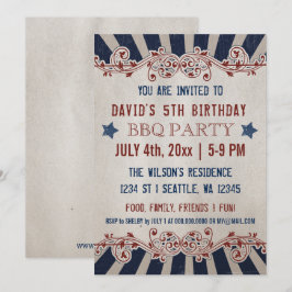 Vintager Gedenktag Geburtstagsparty Einladungen