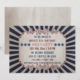 Vintager Gedenktag Geburtstagsparty Einladungen