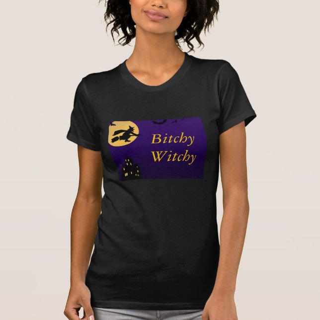 Vintager gehässiger Witchy Halloween T - Shirt (Vorderseite)