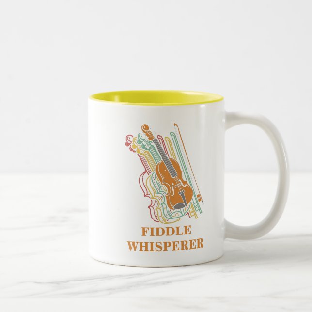 Vintager Geigenflitzer Zweifarbige Tasse (Rechts)