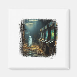 Vintager Geist Halloween Geist in einem abandonier Magnet