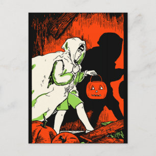 Vintager Geistertrick oder Treater Postkarte