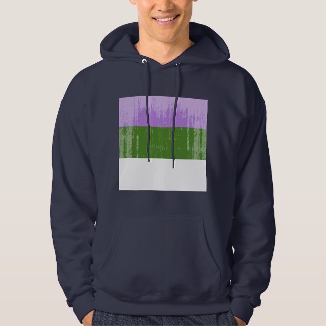 Vintager Genderqueer Stolz Hoodie (Vorderseite)