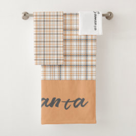 Vintager geometrischer Beige Badhandtuch Set