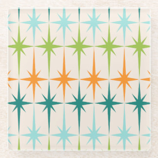 Vintager geometrischer glasuntersetzer