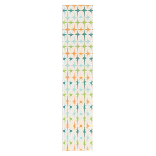 Vintager geometrischer kurzer tischläufer (Vorderseite)