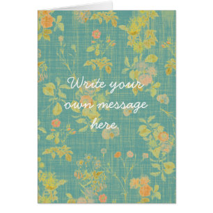 Vintager, gestörter, Aquamariner, floraler Text