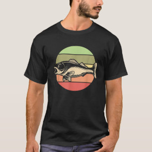 Vintager gestreiftes Bass Striper Funny Fisherman T-Shirt