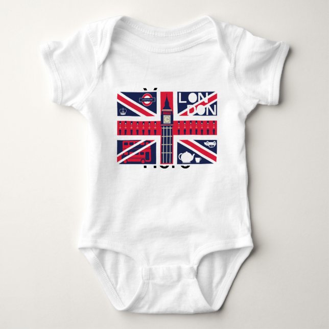 Vintager Gewerkschafts-Jack-BRITISCHE Flagge mit Baby Strampler (Vorderseite)