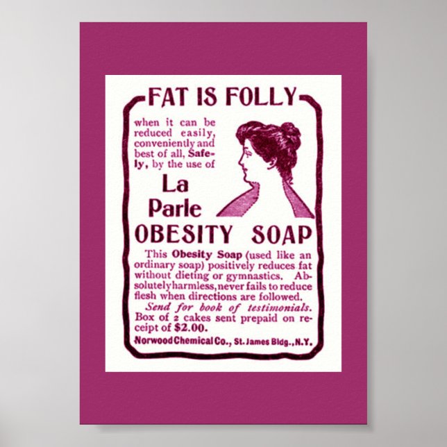 Vintager Gewichtsverlust und OBESITY SOAP Poster (Vorne)