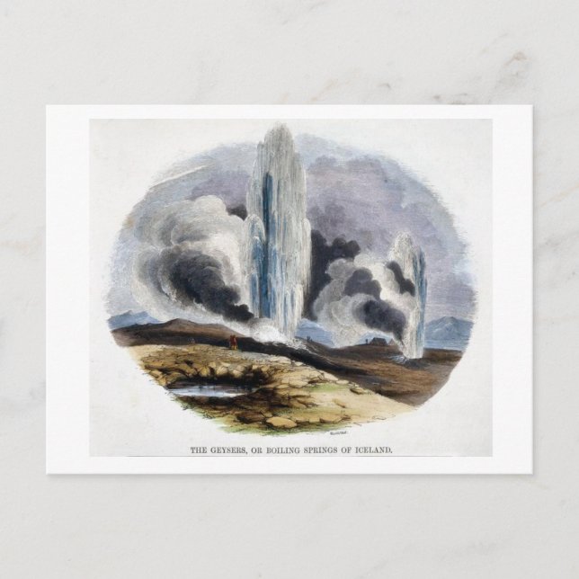 Vintager Geyser von Island Postkarte (Vorderseite)