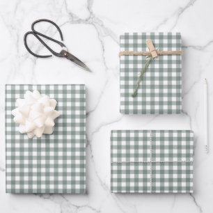 Vintager Gingham Karo Pattern Geschenkpapier Set