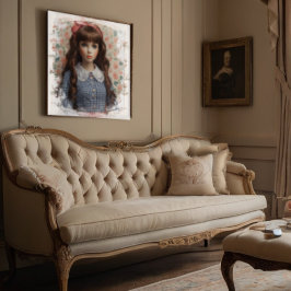 Vintager Girl Doll Core Whimsical Leinwanddruck