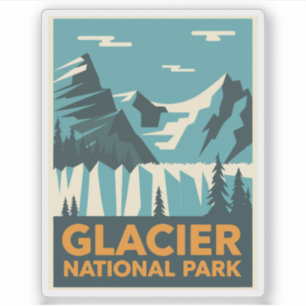 Vintager Glacier-Nationalpark Aufkleber