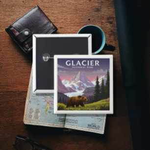 Vintager Glacier-Nationalpark Button