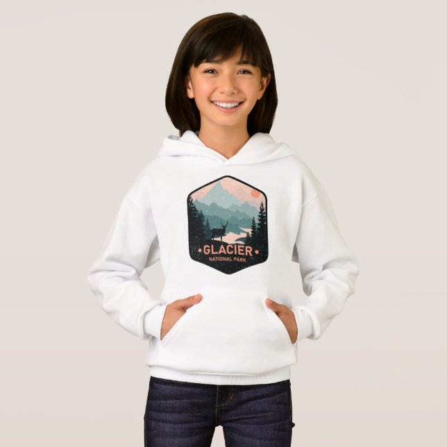 Vintager Glacier Nationalpark Hirschgebirge - Gesc Hoodie (Vorne ganz)