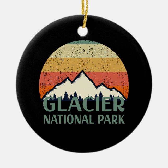 Vintager Glacier-Nationalpark Keramik Ornament (Vorne)