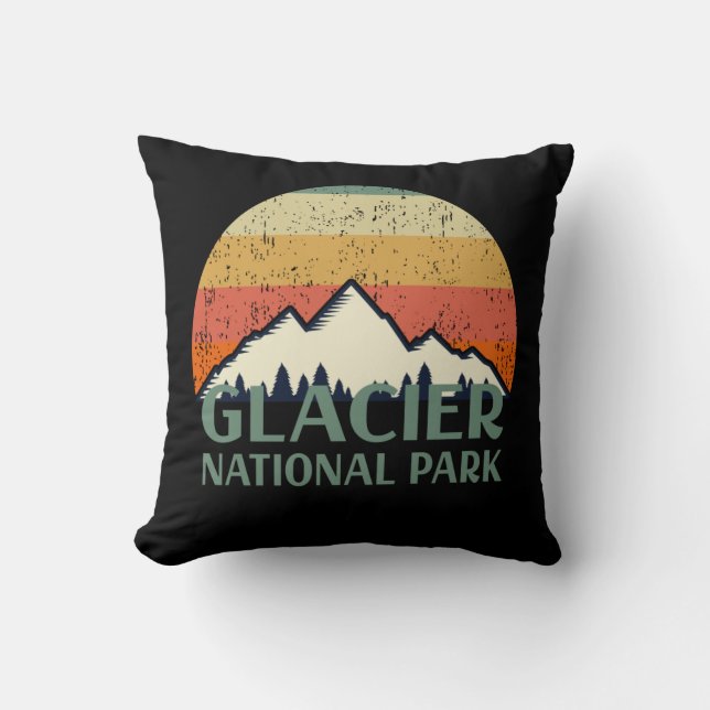 Vintager Glacier-Nationalpark Kissen (Vorderseite)