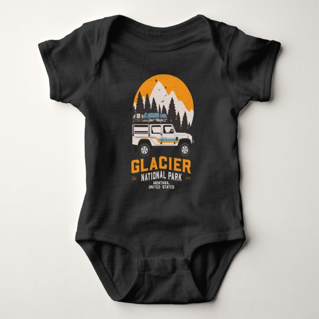 Vintager Glacier Nationalpark Locarno Baby Strampler (Vorderseite)