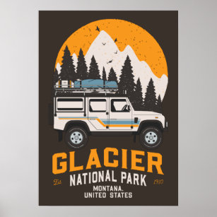 Vintager Glacier Nationalpark Locarno Poster