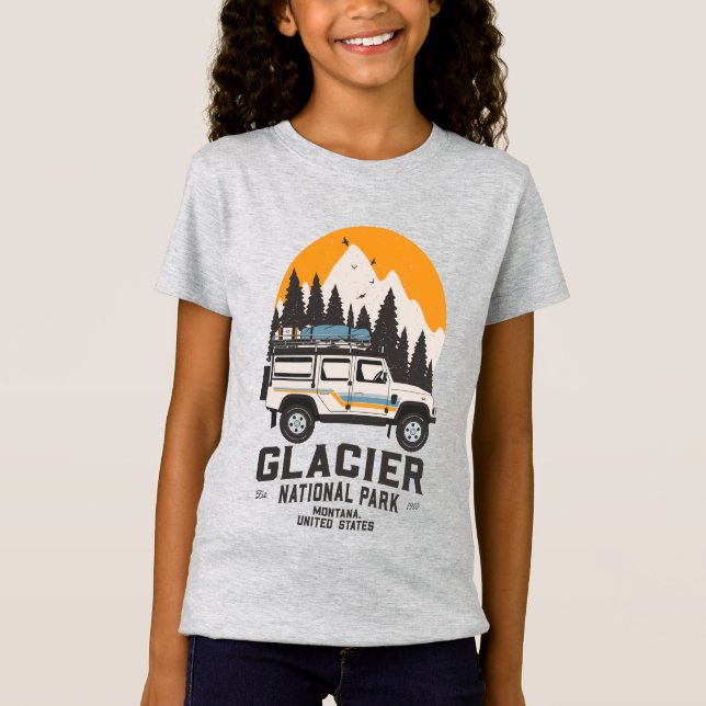 Vintager Glacier Nationalpark Locarno T-Shirt (Vorderseite)