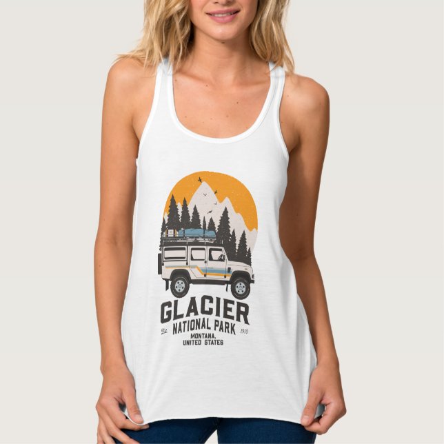 Vintager Glacier Nationalpark Locarno Tank Top (Vorderseite)
