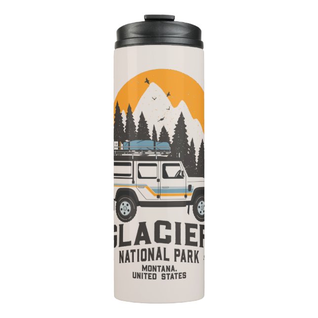 Vintager Glacier Nationalpark Locarno  Thermosbecher (Vorderseite)