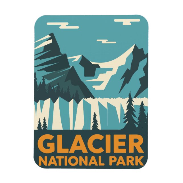 Vintager Glacier-Nationalpark Magnet (Vertikal)