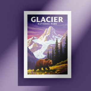 Vintager Glacier-Nationalpark Postkarte