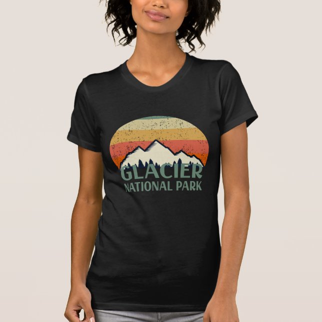 Vintager Glacier-Nationalpark T-Shirt (Vorderseite)