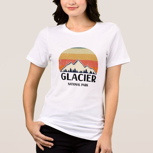 Vintager Glacier-Nationalpark Tri-Blend Shirt (Vorderseite)