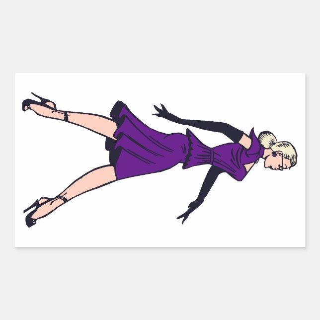 Vintager Glamour Girl, Retro Blond Secretary Rechteckiger Aufkleber (Vorderseite)