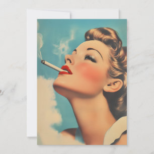 Vintager Glamour Rauchen und Einladung