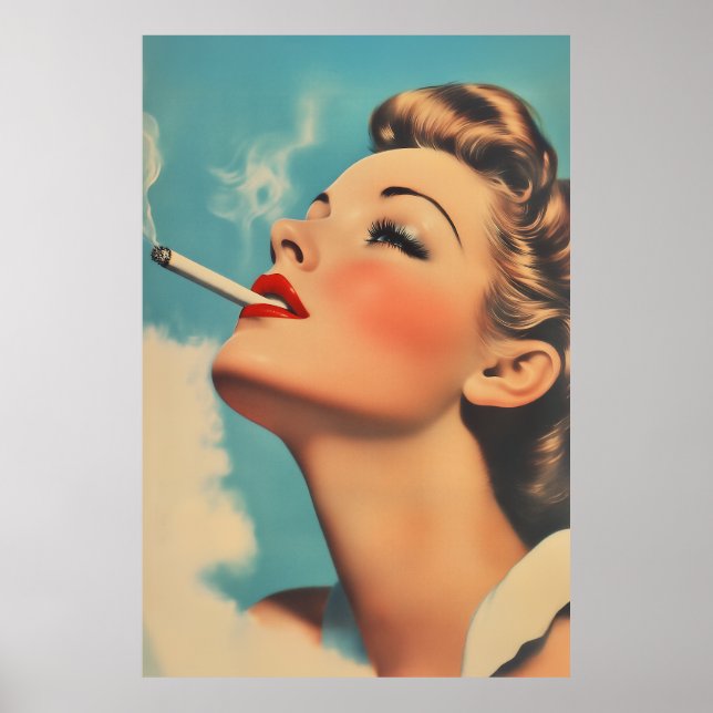 Vintager Glamour Rauchen und Poster (Vorne)